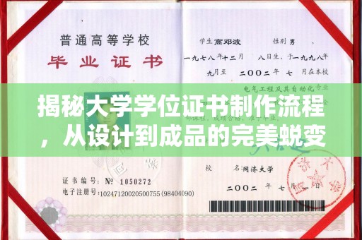 贾汪揭秘大学学位证书制作流程，从设计到成品的完美蜕变
