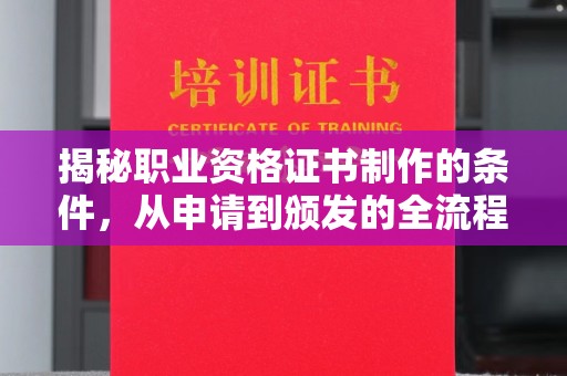 贾汪揭秘职业资格证书制作的条件，从申请到颁发的全流程解析